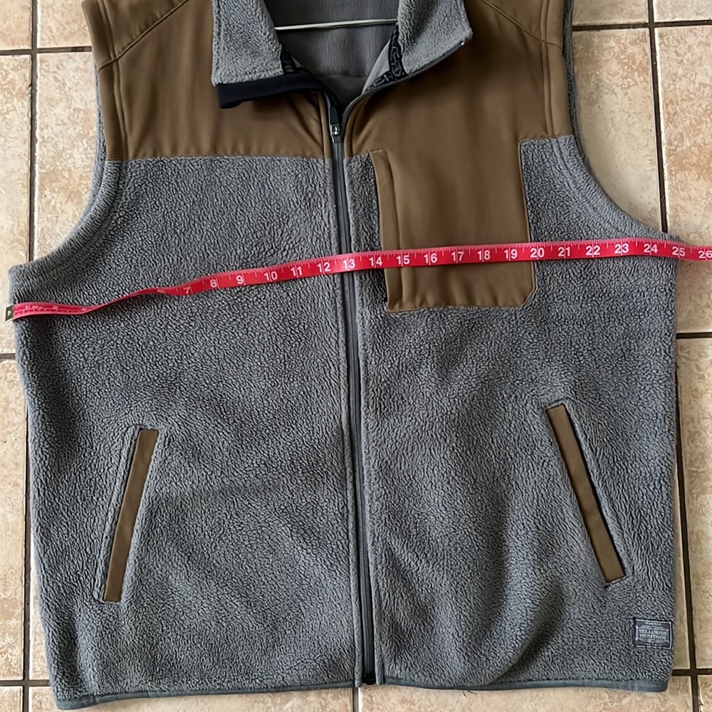 Toad&Co Brickland Fleece Vest, Gray and Light Brown in Sz‎ XL - Picture 8 of 9